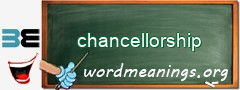 WordMeaning blackboard for chancellorship